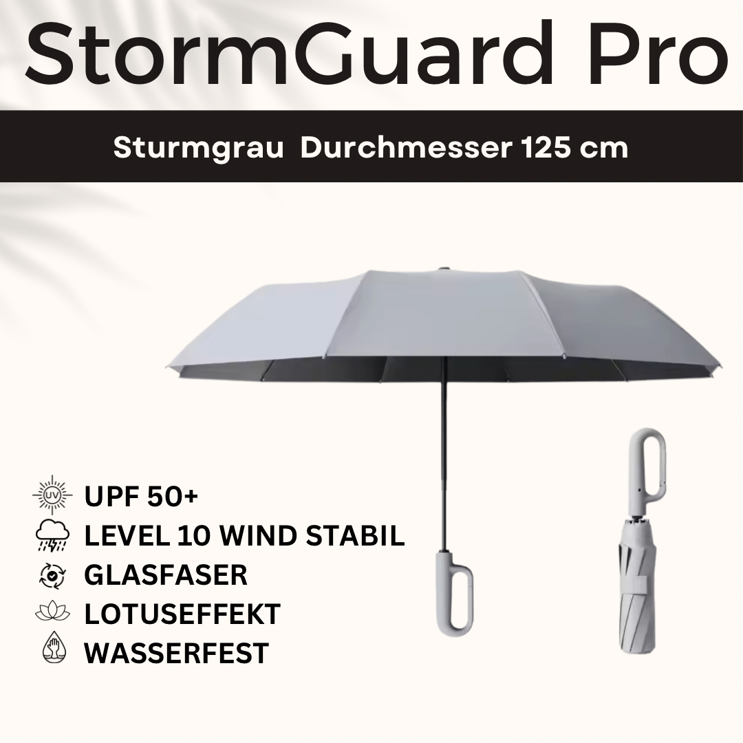 StormGuard Pro - Der Regenschirm der Wind und Regen trotzt