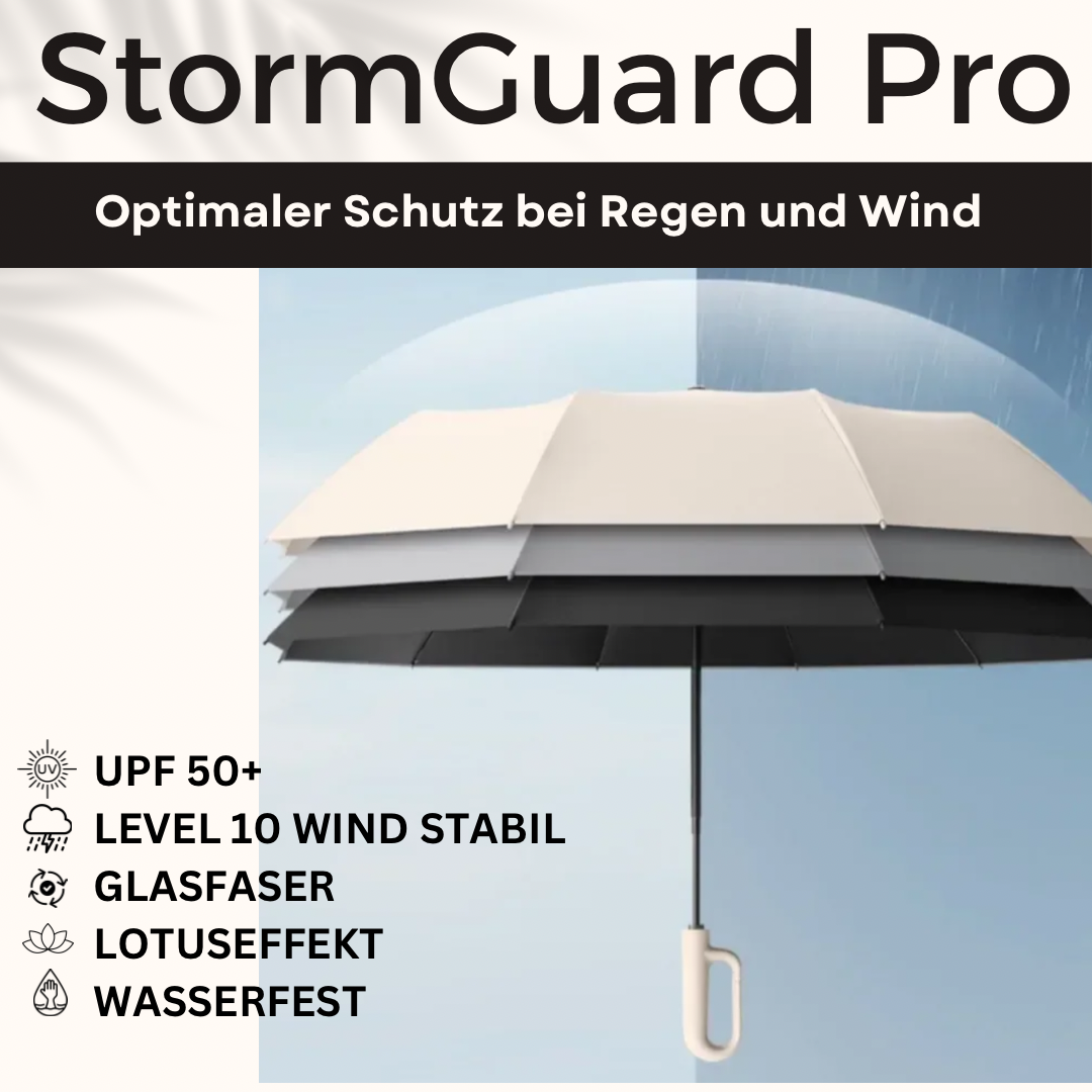 StormGuard Pro - Der Regenschirm der Wind und Regen trotzt