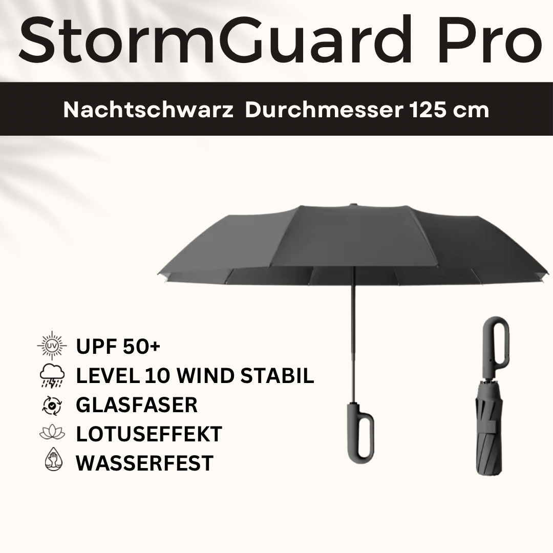 StormGuard Pro - Der Regenschirm der Wind und Regen trotzt